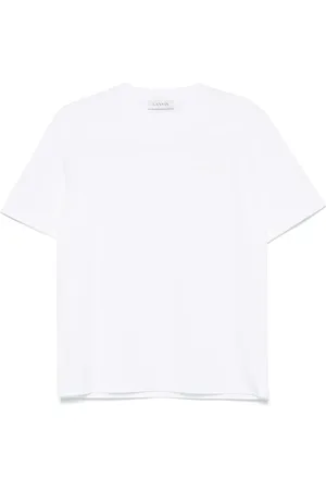 Lanvin Homme, Tops, Blanc, Taille: L T-shirt à logo brodé