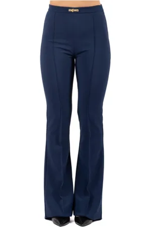 Elisabetta Franchi Femme, Pantalons, Bleu, Taille: 44 FR Pantalon Élégant