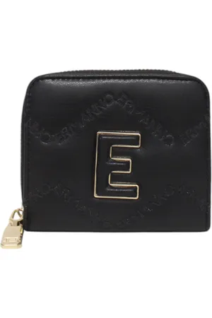 ERMANNO SCERVINO Femme, Accessoires, Noir, Taille: ONE Size Portefeuille en cuir avec clip logo avant