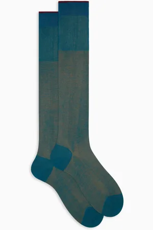 Gallo Homme, Sous-vêtements, Multicolore, Taille: S Chaussettes longues en coton bleu clair pour hommes avec motif irisé