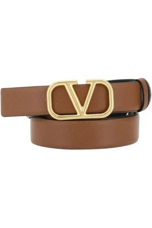 VALENTINO GARAVANI Homme, Accessoires, Brun, Taille: 95 CM Ceinture en Cuir Réversible avec Boucle Iconique VLogo