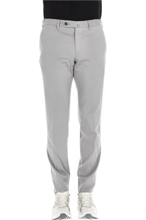 PT Torino Homme, Pantalons, Gris, Taille: XL Pantalon Slim Fit en Coton et Soie Gris