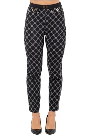 Elisabetta Franchi Femme, Pantalons, Noir, Taille: 42 FR Pantalon Élégant Noir