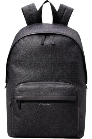 Calvin Klein Homme, Sacs, Noir, Taille: ONE Size Sac à dos en éco-cuir avec logo répété