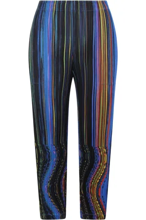 Issey Miyake Femme, Pantalons, Multicolore, Taille: 42 FR Pantalon Droit Plissé Warp