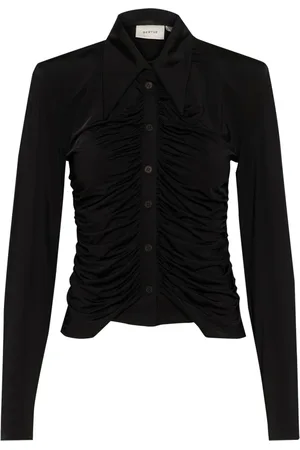 Gestuz Femme, Blouses et Chemises, Noir, Taille: 44 FR Chemisier Noir Drapé
