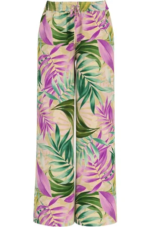 Guess Femme, Pantalons, Multicolore, Taille: 40 FR Pantalon Palazzo Floral pour Femmes