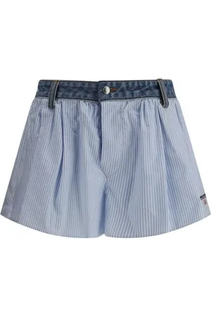Alexander Wang Femme, Shorts, Multicolore, Taille: 36 FR Shorts à rayures avec ceinture en denim et détail brodé