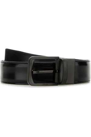 Ermenegildo Zegna Homme, Accessoires, Noir, Taille: 115 CM Ceinture à Boucle Chevron