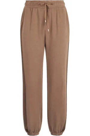 Liu Jo Femme, Pantalons, Brun, Taille: 40 FR Pantalon Jogger marron avec strass