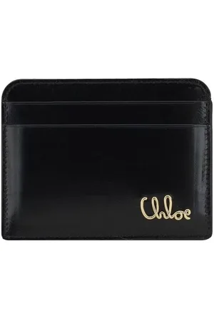 Chloé Femme, Accessoires, Noir, Taille: ONE Size Porte-cartes avec logo