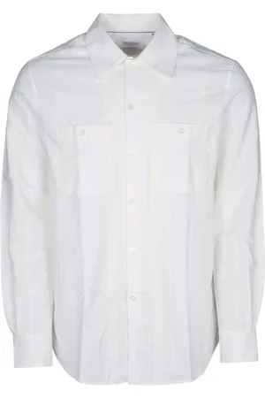 Brunello Cucinelli Homme, Chemises, Blanc, Taille: M Collection de Chemises Élégantes