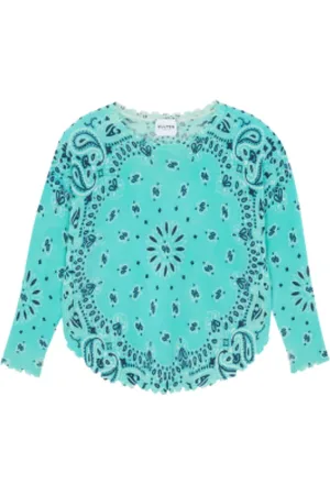 KUJTEN Femme, Pulls, Bleu, Taille: 40 FR Bandana en Cachemire Imprimé