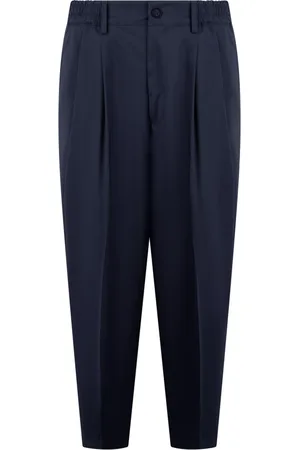LOW BRAND Homme, Pantalons, Bleu, Taille: W34 Pantalon en laine vierge coupe carotte
