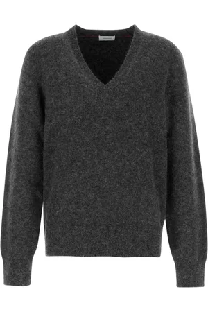 Salvatore Ferragamo Homme, Pulls, Gris, Taille: L Pull en alpaga à col en V