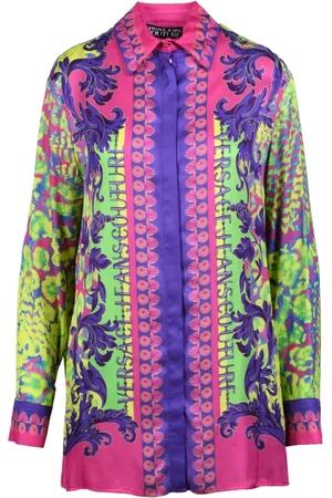 VERSACE Femme, Blouses et Chemises, Multicolore, Taille: 36 FR Chemise Élégante en Viscose
