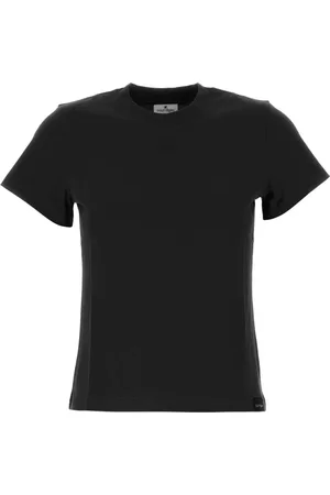Courrèges Femme, Tops, Noir, Taille: 38 FR T-shirt en Coton Noir Classique