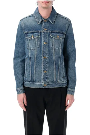 Golden Goose Homme, Vestes, Bleu, Taille: L Veste en Denim Bleu Déchiré Vêtements