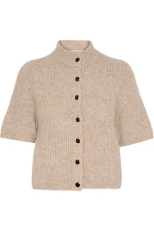 Gestuz Femme, Pulls, , Taille: 42 FR Gilet Court avec Col Haut et Boutons