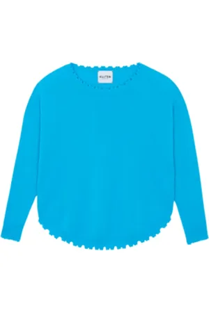 KUJTEN Femme, Pulls, Bleu, Taille: 40 FR Pull Col Rond en Cachemire