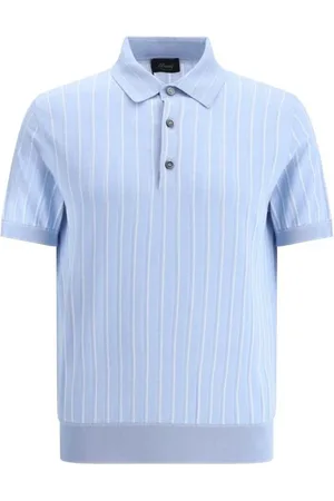 BRIONI Homme, Tops, Bleu, Taille: S Polo à Rayures Tricoté
