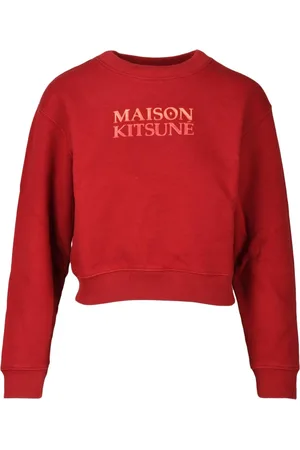 Maison Kitsuné Femme, Pulls, Rouge, Taille: 38 FR Sweat en Coton - Modèle: Felpa