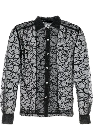 BODE Homme, Chemises, Noir, Taille: L Chemise à Manches Longues Pewter Shoal