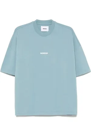 BONSAI Homme, Tops, Bleu, Taille: XL Tee Logo Épaule Tombante Manches Courtes