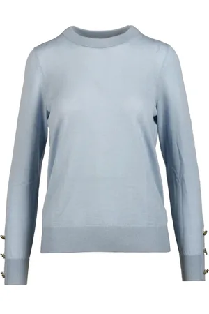 Michael Kors Femme, Pulls, Bleu, Taille: 38 FR Pull en laine mérinos