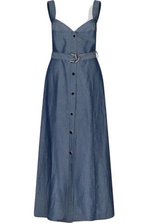 Liu Jo Femme, Robes, Bleu, Taille: 34 FR Robe Longue Bleue avec Encolure en Coeur