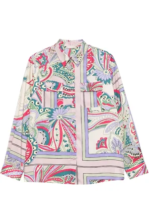 Liu Jo Femme, Blouses et Chemises, Multicolore, Taille: 38 FR Chemise en satin à motif avec détail en métal