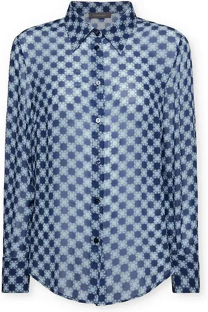 Elena Miro Femme, Blouses et Chemises, Bleu, Taille: 44 FR Chemise Monogram