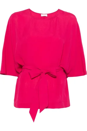 Liu Jo Femme, Blouses et Chemises, Rose, Taille: 40 FR Chemisier Élégant Fuchsia avec Ceinture