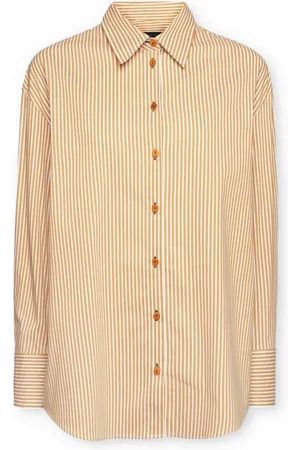 Elena Miro Femme, Blouses et Chemises, Brun, Taille: 42 FR Chemise rayée