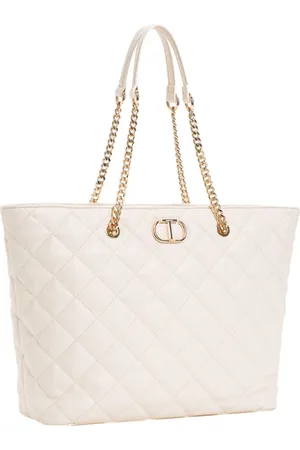 Twin-Set Femme, Sacs, , Taille: ONE Size Sac Shopper en éco-cuir Latte