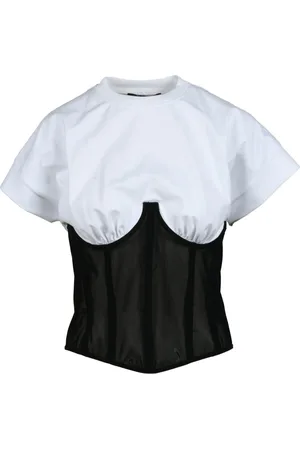 VERSACE Femme, Blouses et Chemises, Blanc, Taille: 42 FR T-shirt élégant en mélange coton