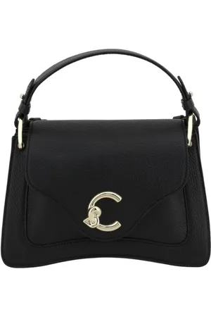 Coccinelle Femme, Sacs, Noir, Taille: ONE Size Sac à Bandoulière en Cuir avec Logo Doré