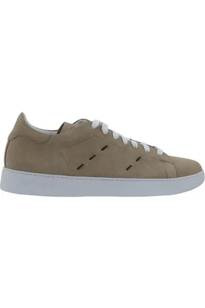 Kiton Homme, Chaussures, , Taille: 45 EU Baskets en Cuir avec Détails sur les Côtés