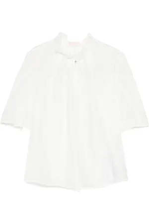 Liu Jo Femme, Blouses et Chemises, Blanc, Taille: 42 FR Chemisier Blanc en Lyocell avec Col Coréen