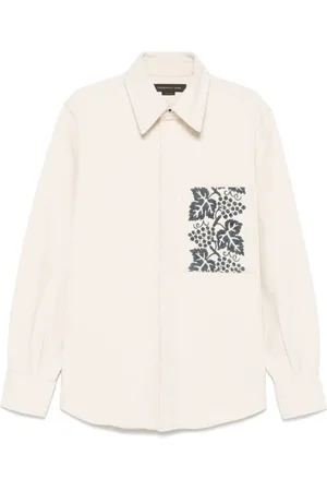 Federico Cina Homme, Chemises, , Taille: M Chemise à fleurs avec poche poitrine