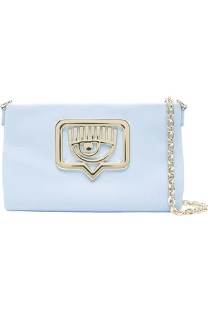 Chiara Ferragni Femme, Sacs, Bleu, Taille: ONE Size Sac bandoulière en simili cuir avec logo