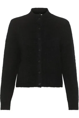Gestuz Femme, Pulls, Noir, Taille: 34 FR Cardigan Noir avec Col Haut