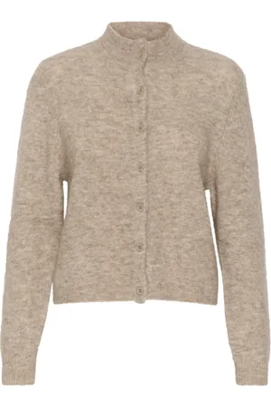 Gestuz Femme, Pulls, , Taille: 34 FR Cardigan Tricoté Chaud Sand Melange