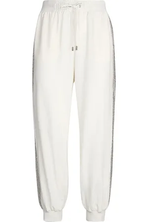 Liu Jo Femme, Pantalons, , Taille: 40 FR Pantalon Jogger Paillettes Ivoire Glamour