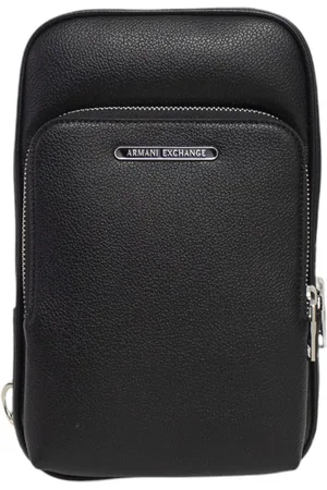 Armani Exchange Homme, Sacs, Noir, Taille: ONE Size Sac bandoulière en éco-cuir