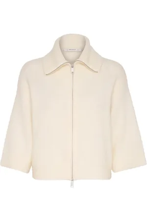 Gestuz Femme, Pulls, , Taille: 42 FR Cardigan Élégant avec Fermeture Éclair Ivoire