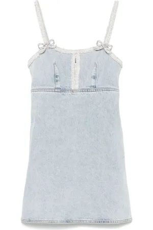 Self-Portrait Femme, Robes, Bleu, Taille: 36 FR Robe Bleue en Coton Élégante Polyvalente