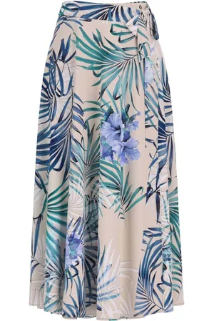 Guess Femme, Jupes, Multicolore, Taille: 36 FR Jupe Midi Florale pour Femmes Modernes