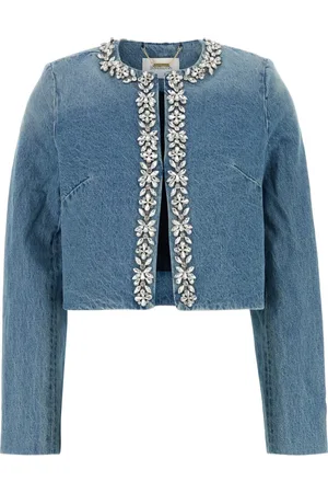 ZIMMERMANN Femme, Vestes, Bleu, Taille: 36 FR Veste en Jean Ornée pour Femmes