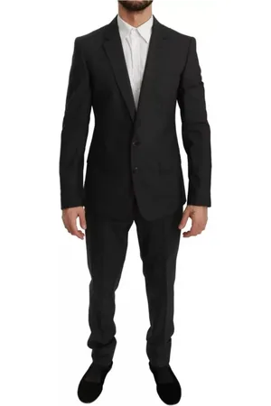 Dolce & Gabbana Homme, Costumes, Noir, Taille: M Costume Slim Fit en Laine Grise